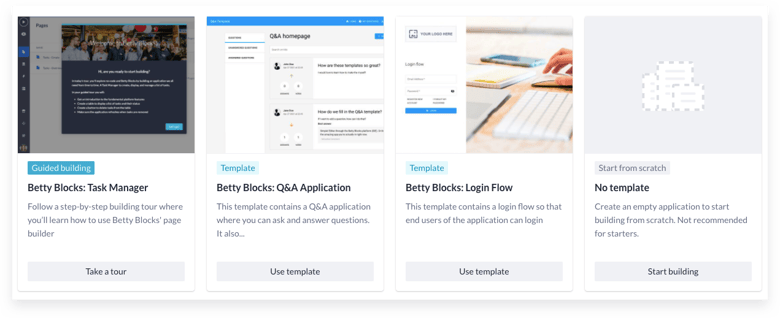 New My Betty Blocks Dashboard