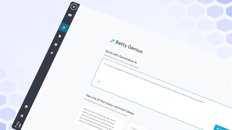 Betty Blocks text to app generator screenshot