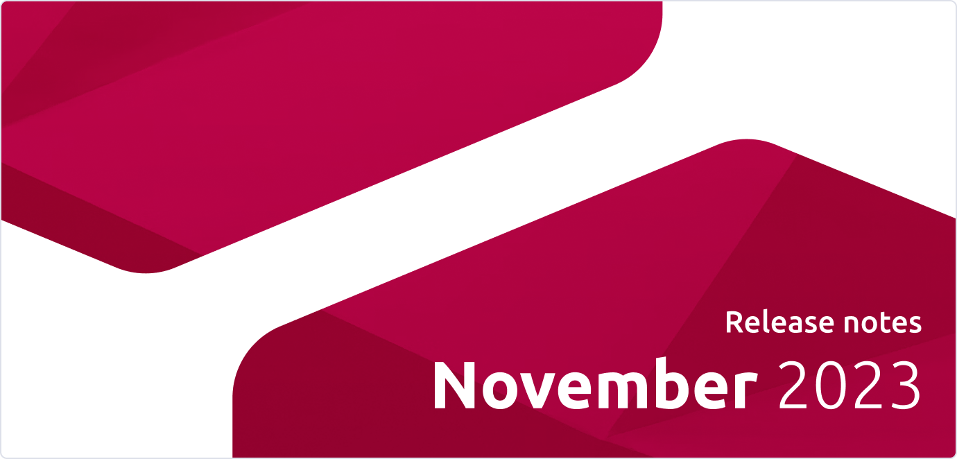 List of release notes - November 2023
